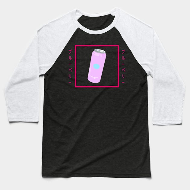 Blueberry Soda Fun Soft Drink Vaporwave Aesthetic Baseball T-Shirt by at85productions